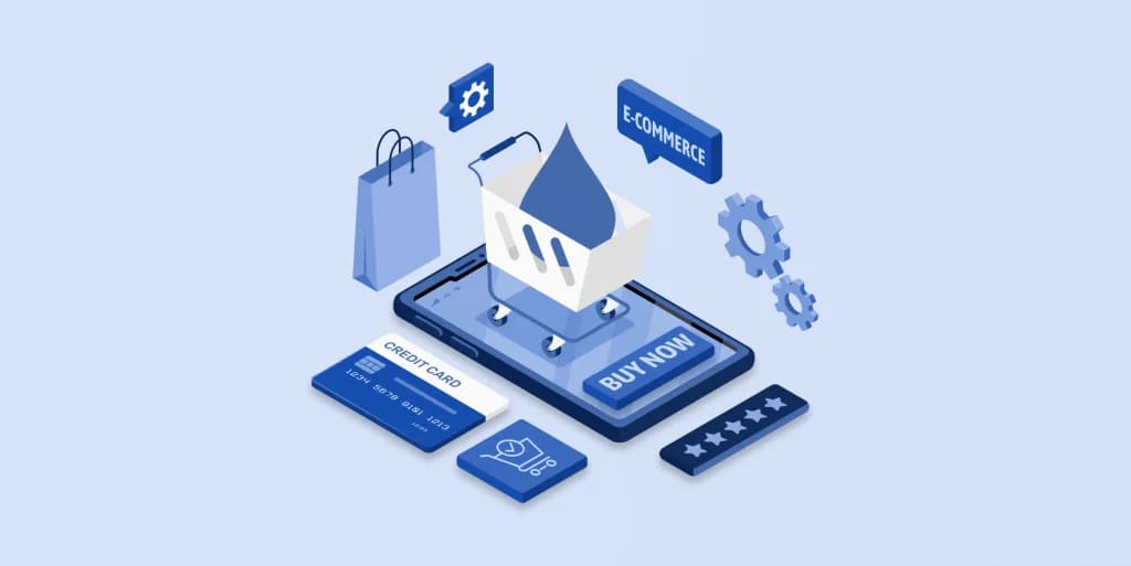 Modern e-commerce storefront powered by Drupal 10 displaying responsive design, faceted product search, and seamless checkout experience
