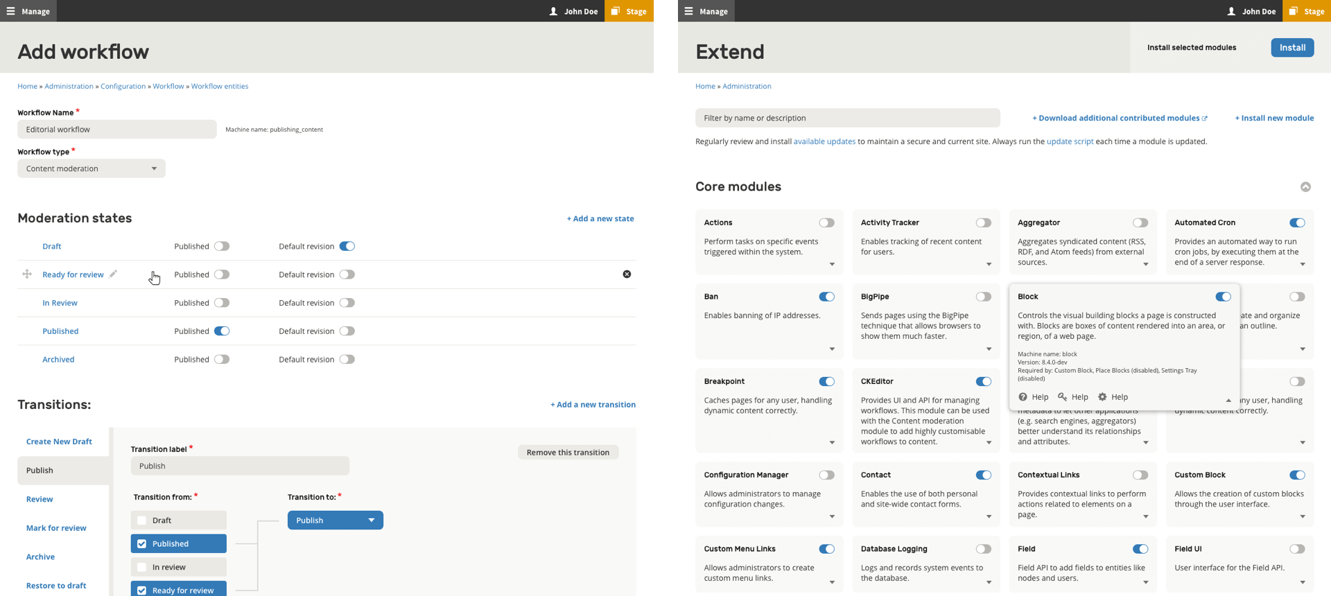 Visual of Drupal's user-friendly content management interface