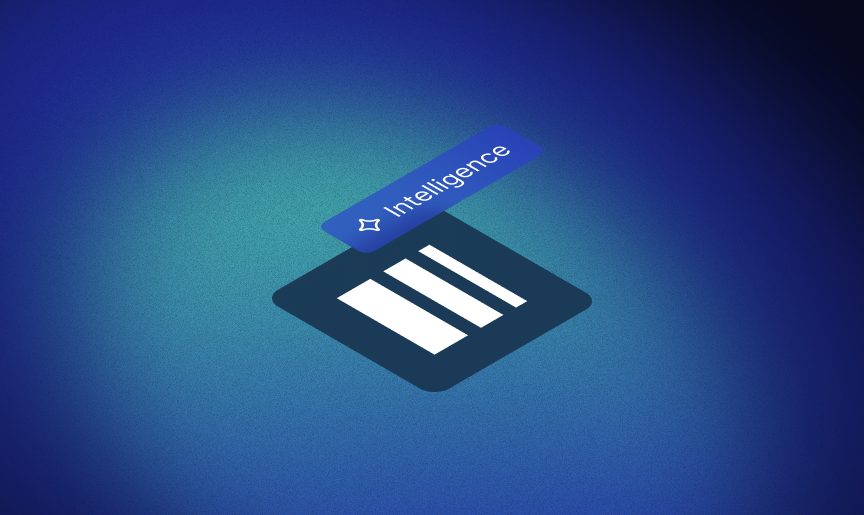 iSpectra logo on a dark blue tile with an elevated “Intelligence” label against a blue gradient background.
