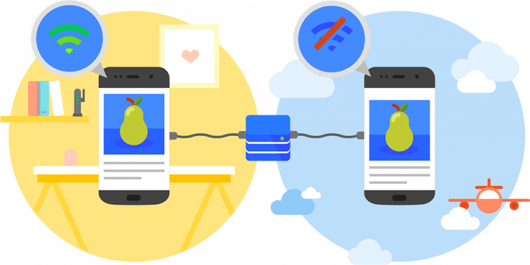 Example of a Progressive Web App interface designed using Drupal, merging web and mobile experiences