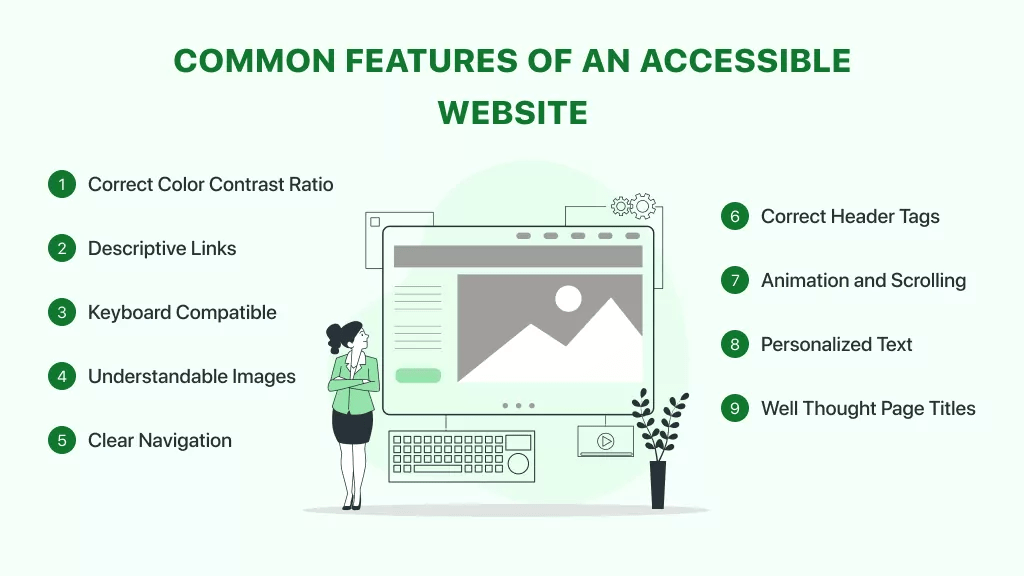 Accessible website interface with large text and high contrast settings, exemplifying inclusivity in web design.