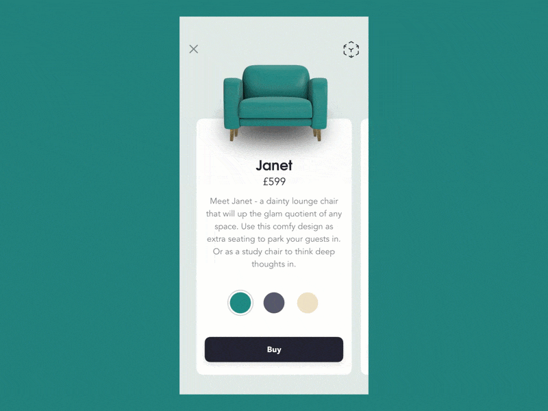 Animated GIF showing subtle and effective use of motion design in a user interface enhancing user interaction